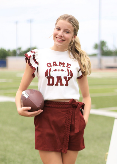 GO TEAM WHITE & MAROON GAME DAY SWEATER