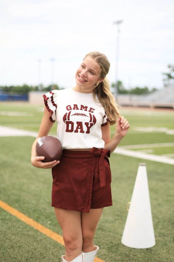 GO TEAM WHITE & MAROON GAME DAY SWEATER