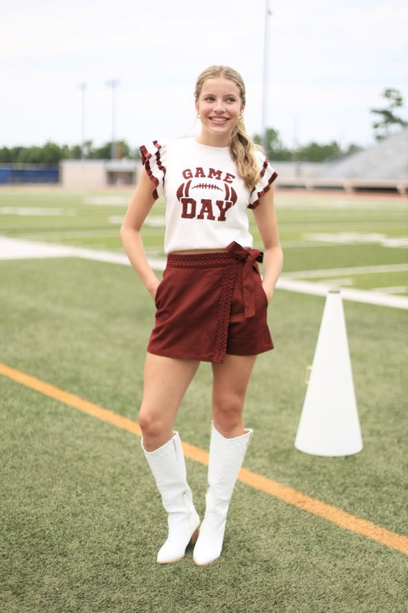 GO TEAM WHITE & MAROON GAME DAY SWEATER