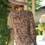WILD IS THE WIND ANIMAL PRINT BROWN CHIFFON TOP