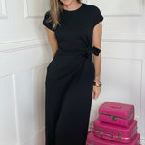 EASY DOES IT MIDI DRESS - BLUE OR BLACK