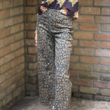 KUT FROM THE KLOTH:  ANIMAL PRINT MEG HIGH RISE WIDE LEG PANT