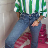 KUT HIGH RISE FLARE JEANS IN SPIRITED WASH