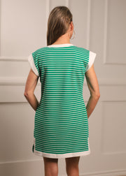 COUNTRY CLUB CUTIE GREEN STRIPE DRESS