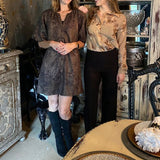 FLORAL MOMENT 3D TEXTURED SHEER BLOUSE