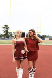 CASUAL PARTY SCALLOP SNAP FRONT TOP - BLACK, BURGUNDY OR OLIVE
