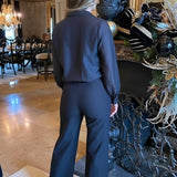 PERFECTLY POLISHED MID RISE WIDE LEG PANTS