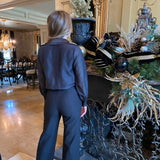 PERFECTLY POLISHED BLOUSE WITH PEARL COLLAR