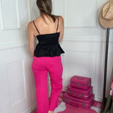 SWEET TALK BLACK PEPLUM TOP