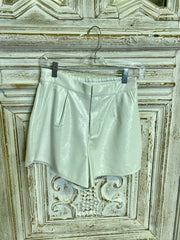 ON THE SUNNY SIDE LEATHER SHORTS - PINK, ECRU, GOLD, OFF WHITE, BLACK