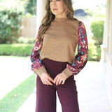 SEASON OF BLOOMS MIXED MEDIA BLOUSE