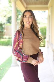 SEASON OF BLOOMS MIXED MEDIA BLOUSE