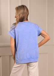 ON THE ROAD AGAIN BABY BLUE WASHED TEE