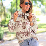 LET'S GO GIRLS COWBOY PRINT BLOUSE