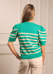 SIMPLE MOMENTS KELLY GREEN STRIPE SWEATER