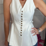 MIDTOWN CHIC IVORY VEST VEST