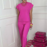 ALWAYS ON THE GO MAGENTA TOP