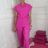 ALWAYS ON THE GO MAGENTA TOP