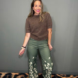 FLORAL GETAWAT OLIVE PRINT PANTS