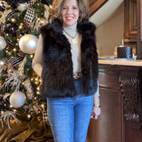 WEEKEND IN PARIS FAUX FUR VEST