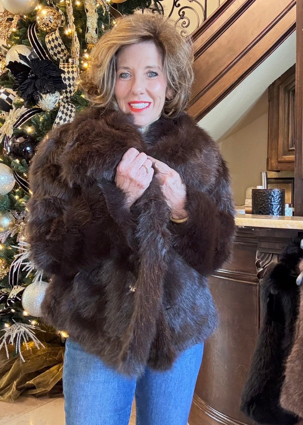 FIRESIDE CHAT FAUX FUR COAT - BLACK, BEIGE, TAUPE, COFFEE