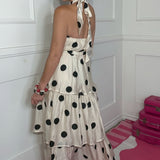 DARLING DOTS POLKA DOT HALTER DRESS