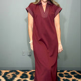 CASUAL CHARM MERLOT MAXI DRESS