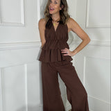 ALL THE FEELS CHOCOLATE PANT SET