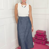 READ THE SIGNS SLEEVELESS MIDI DRESS