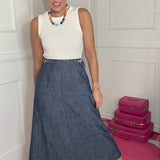 READ THE SIGNS SLEEVELESS MIDI DRESS