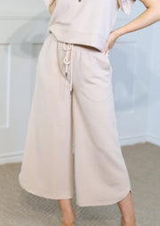 COZY SITUATION FLARED DRAWSTRING PANT- NAVY, TAUPE OR MAGENTA