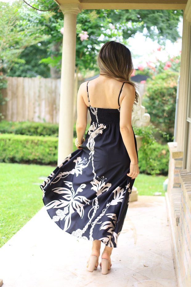 PARADISE PATH BLACK FLORAL MAXI DRESS