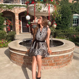 PURRFECTLY METALLIC ANIMAL PRINT DRESS