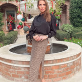 SHIMMERING SMILE CHEETAH PRINT SEQUIN SKIRT