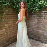 SWEET ROMANCE MINT PLEATED MAXI DRESS