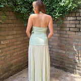 SWEET ROMANCE MINT PLEATED MAXI DRESS