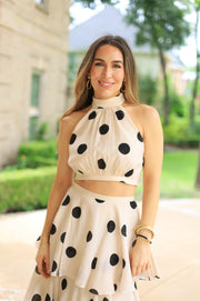 PURE RADIANCE POLKA DOT HALTER SET