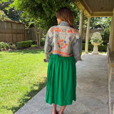 FLOWER POWER EMBROIDERED DENIM JACKET