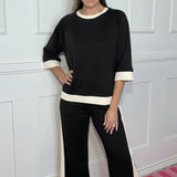 COMFORTABLE CHARM COLORBLOCK PANTS