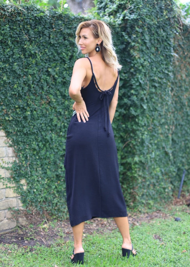 BUNGALOW VIEWS BLACK EMBROIDERED DRESS