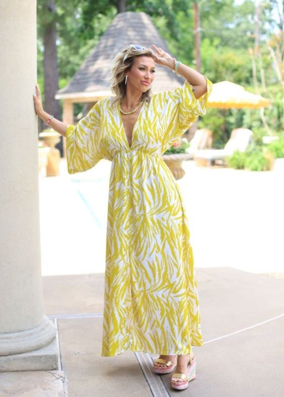 THUNDER BOLT KIMONO MAXI DRESS