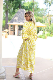 THUNDER BOLT KIMONO MAXI DRESS