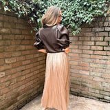 VIP LIST BROWN FAUX LEATHER SHIRT