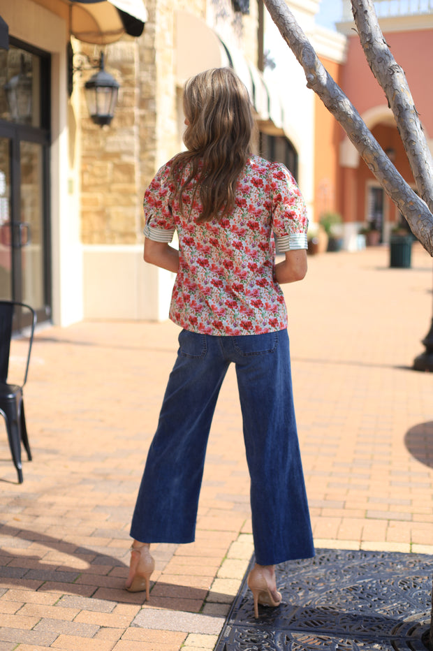 AFTERNOON BLISS PINK FLORAL BLOUSE