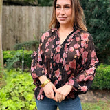 FIRST PICK LONG SLEEVE FLORAL TOP