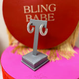 HARPER RIBBED HOOP EARRINGS - GOLD OR SILVER