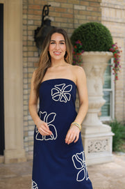 COME SAIL AWAY STRAPLESS MAXI DRESS