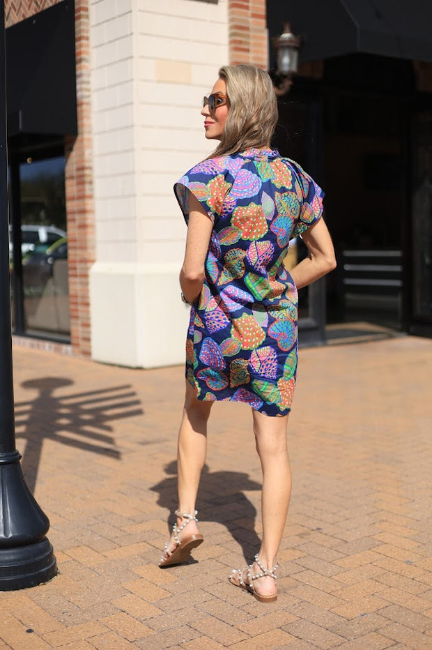 SEASHELL SERENADE PRINT DRESS