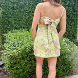 ANTIQUE EUROPEON FLORAL JAQUARD MINI DRESS