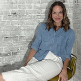 RISEN HIGH RISE CROP EMBROIDERED HEM JEANS IN OFF WHITE